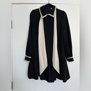 Elegant Black and Cream Dress